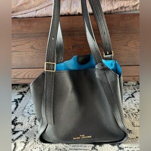 Marc Jacobs Black and Blue Leather Tote